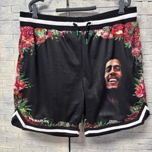 Bob Marley Shoe Palace Mesh Shorts XL Floral Portrait Print Basketball Athletic